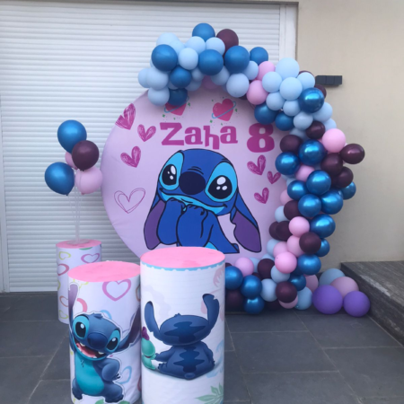 ديكور بالون شكل ستيتش تنظيم شركه هابي كرنفال لتنظيم الحفلات واعياد ميلاد الاطفال متاح تنفيذ اي تصميم مطلوب لدينا قسم متخصص في ديكور البالونات