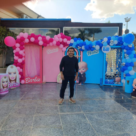 ديكور بالون شكل بوص بيبي وباربي تنظيم شركه هابي كرنفال لتنظيم الحفلات واعياد ميلاد الاطفال متاح تنفيذ اي تصميم مطلوب لدينا قسم متخصص في ديكور البالونات