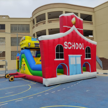 سكول باص لعبه نفخ مناسبه جدا لحفلات الاطفال وحفلات المدارس